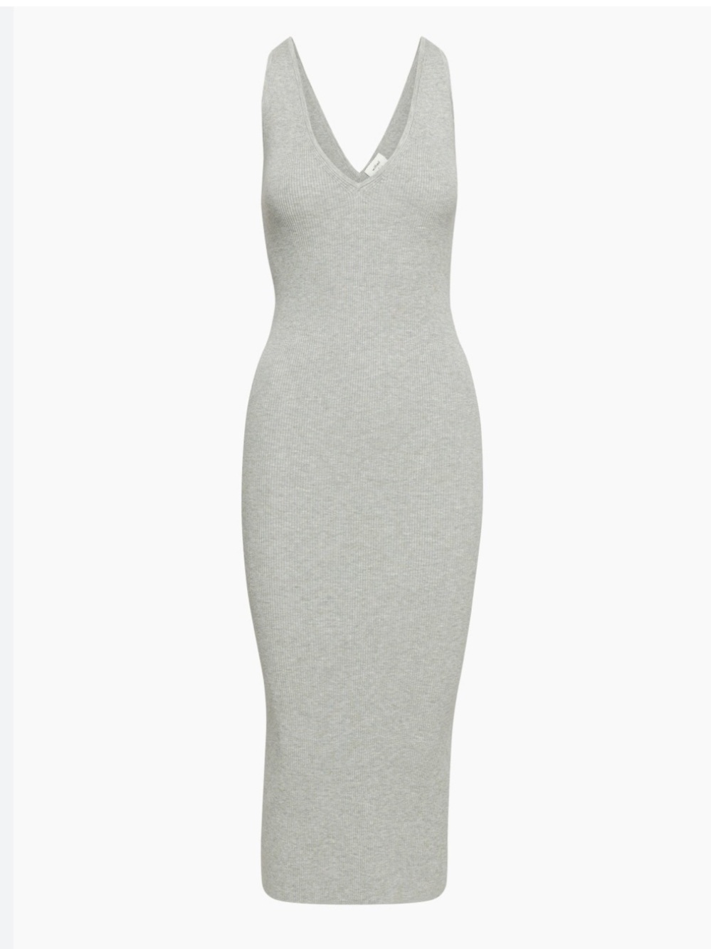 Artizia Wilfred Accompany Dress Rib-knit V-neck Maxi Gray L